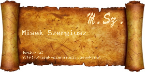 Misek Szergiusz névjegykártya